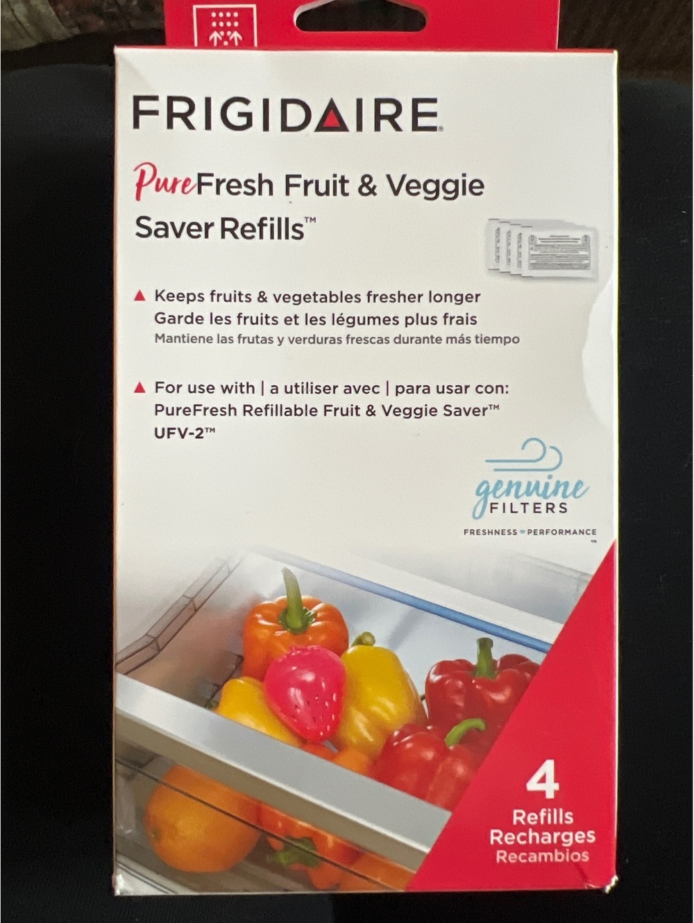 Frigidaire PureFresh Fruit & Veggie Saver Refills, 4 Pack